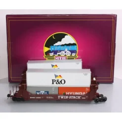Trains*MTH 20-90837 O Burlington Northern Santa Fe Twin Stack Container Set (Set of 2) EX/Box - Model Train Junction: Quality Parts and Art Supplies