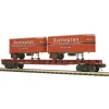 Trains*MTH 20-98752 O CB&Q Flat Car w/2 Pup Trailers - Model Train Junction: Quality Parts and Art Supplies