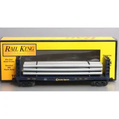 Trains*MTH 30-76363 O Chessie Flat Car w/Bulkheads & Pipe Load - Model Train Junction: Quality Parts and Art Supplies