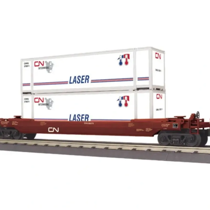 Trains*MTH 30-76412 O Gauge Canadian National Husky Stack Car w/Containers - Model Train Junction: Quality Parts and Art Supplies