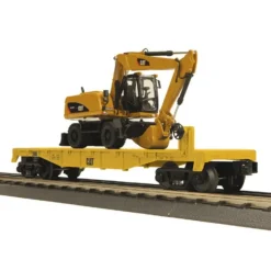 Trains*MTH 30-76331 O Gauge Catapillar Flatcar w/ M316D Wheel Excavator #2009 - Model Train Junction: Quality Parts and Art Supplies