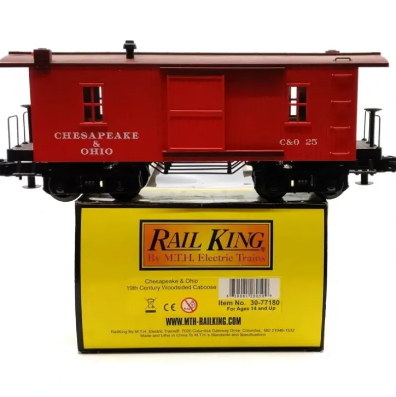 Trains*MTH 30-77180 O Gauge Chesapeake & Ohio 19th Century Woodsided Caboose #25 - Model Train Junction: Quality Parts and Art Supplies