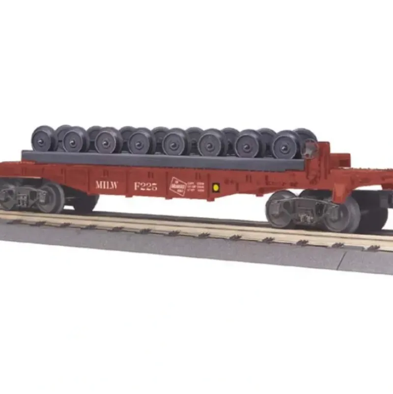 Trains*MTH 30-76367 O Gauge Milwaukee Road Flat Car #F225 with Wheel Set - Model Train Junction: Quality Parts and Art Supplies
