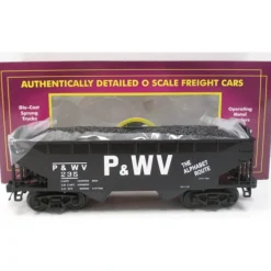 Trains*MTH 20-97661 O Gauge P&WV 2-Bay Offset Hopper Car #235 with Coal Load - Model Train Junction: Quality Parts and Art Supplies