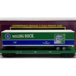 Trains*MTH 20-98630 O Gauge Rolling Rock Flat Car w/48 Trailer #33 - Model Train Junction: Quality Parts and Art Supplies