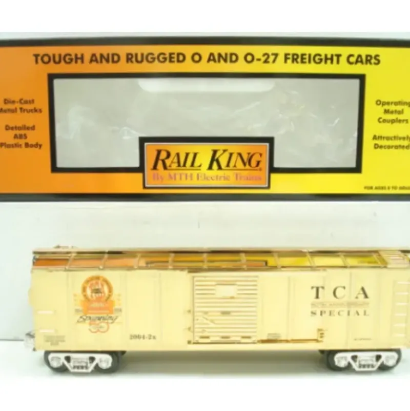 Trains*MTH 30-74163 O Gauge TCA 50th Anniversary 18k Gold Box Car LN/Box - Model Train Junction: Quality Parts and Art Supplies