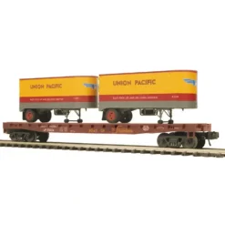 Trains*MTH 20-98602 O Gauge Union Pacific Flatcar w/2 PUP Trailers #53024 - Model Train Junction: Quality Parts and Art Supplies