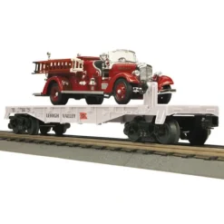 Trains*MTH 30-76314 O Lehigh Valley Flat Car with 32 Buffalo Type 50 Fire Truck - Model Train Junction: Quality Parts and Art Supplies