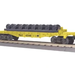 Trains*MTH 30-76364 O Pittsburgh & Lake Erie RailKing Flat Car with Wheel Set #42348 - Model Train Junction: Quality Parts and Art Supplies
