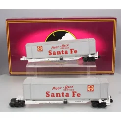 Trains*MTH 20-95092 O Santa Fe Spine Car Set with 2 48' Containers (Set of 2) LN/Box - Model Train Junction: Quality Parts and Art Supplies