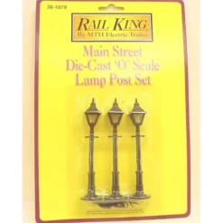 Trains*MTH 30-1079 O Scale Die-Cast 4 Sided Main Street Lamp Posts (Pack of 3) - Model Train Junction: Quality Parts and Art Supplies