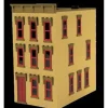 Trains*MTH 30-90377 O Scale Yellow Brick W/Red Shutters 3-Story Town House - Model Train Junction: Quality Parts and Art Supplies