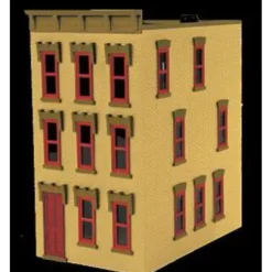 Trains*MTH 30-90377 O Scale Yellow Brick W/Red Shutters 3-Story Town House - Model Train Junction: Quality Parts and Art Supplies