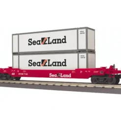 Trains*MTH 30-76623 O Sea Land Husky Stack Intermodal Well Car w/ Load 3-Rail #7128 LN/Box - Model Train Junction: Quality Parts and Art Supplies