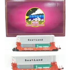 Trains*MTH 20-90480 O Sealand 2-Car Twin Stack Container Set - Model Train Junction: Quality Parts and Art Supplies