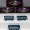 Trains*MTH 10-8503 O Two-Tone Blue 600 Series Passenger Car Set (Set of 3) - Model Train Junction: Quality Parts and Art Supplies