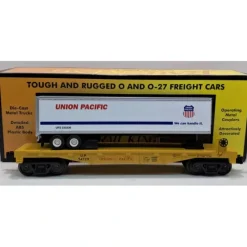 Trains*MTH 30-76335 O Union Pacific Flat Car w/Trailer #54729 - Model Train Junction: Quality Parts and Art Supplies