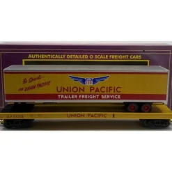 Trains*MTH 20-98171 O Union Pacific Flatcar w/48' Trailer #57258 LN/Box - Model Train Junction: Quality Parts and Art Supplies