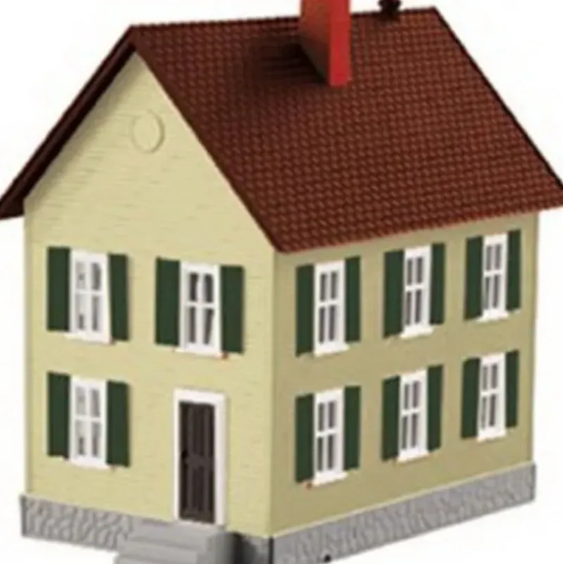 Trains*MTH 30-90337 Row House #1 Tan w/Green Shutters - Model Train Junction: Quality Parts and Art Supplies