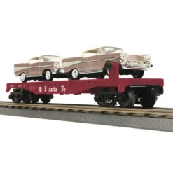 Trains*MTH 30-76381 Santa Fe Flat Car with 2 '57 Chevys - Model Train Junction: Quality Parts and Art Supplies