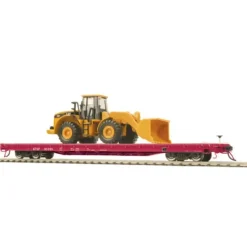 Trains*MTH 80-98013 Santa Fe HO Scale 60' Wood Deck Flat Car w/950G Wheel Loader - Model Train Junction: Quality Parts and Art Supplies