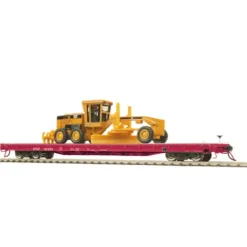 Trains*MTH 80-98021 Santa Fe HO Scale 60' Wood Deck Flat Car w/163H Motor Grader - Model Train Junction: Quality Parts and Art Supplies