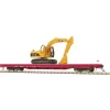 Trains*MTH 80-98029 Santa Fe HO Scale 60' Wood Deck Flat Car w/315C Hydraulic Excavator - Model Train Junction: Quality Parts and Art Supplies