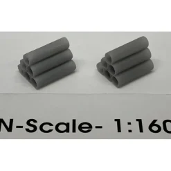 Trains*Phoenix Precision Models 30606 N 2 x 10 Concrete Pipe Stack (Pack of 2) - Model Train Junction: Quality Parts and Art Supplies