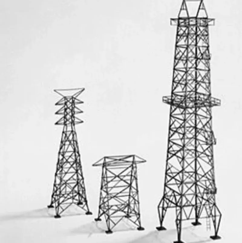 Trains*Plastruct 1005 HO 3-7/8" x 3-7/8" x 16-3/4" Electric Towers & Oil Well Kit - Model Train Junction: Quality Parts and Art Supplies