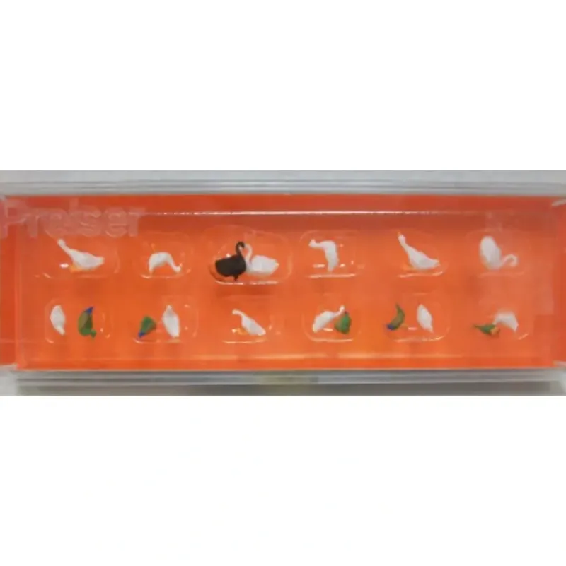 Trains*Preiser 14167 HO Animals Ducks, Geese & Swans Figures (Set of 16) - Model Train Junction: Quality Parts and Art Supplies