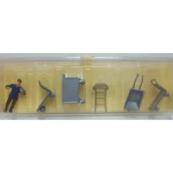 Trains*Preiser 15 HO Baggage Handler Figures with Various Carts (Set of 5) - Model Train Junction: Quality Parts and Art Supplies