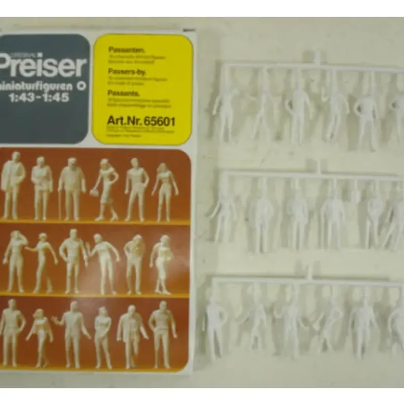 Trains*Preiser 65601 O Unpainted Passers-By Figures (Set of 18) - Model Train Junction: Quality Parts and Art Supplies