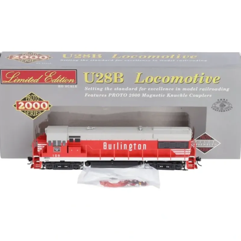 Trains*Proto 2000 31075 HO Scale CB&Q U28B Powered Diesel Locomotive #109 LN/Box - Model Train Junction: Quality Parts and Art Supplies