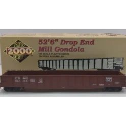 Trains*Proto 2000 HO Chicago Burlington & Quincy 52'6" Drop End Mill Gondola #82140 LN/Box - Model Train Junction: Quality Parts and Art Supplies