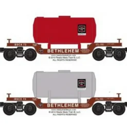 RMT 965195 Lackawanna Bethlehem Steel Depressed Center Flat Cars (Pack of 2) - Model Train Junction: Quality Parts and Art Supplies