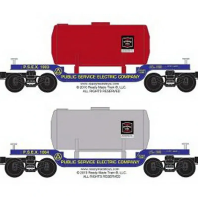 Trains*RMT 96508 O Dep.Ctr.Flat Car Public Service of NJ/2pk - Model Train Junction: Quality Parts and Art Supplies