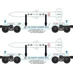 RMT 96546 O Dep.Ctr.Flat Car US Coast Guard/2pk - Model Train Junction: Quality Parts and Art Supplies New