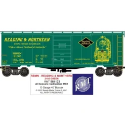 RMT 964123 O Reading & Northern Green Boxcar #2102 - Model Train Junction: Quality Parts and Art Supplies Best