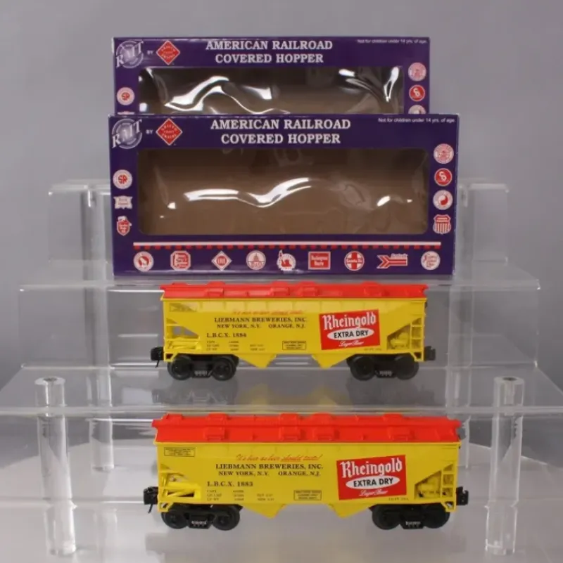 RMT 96395 O Rheingold Beer 2-Bay Covered Hopper (Set of 2) - Model Train Junction: Quality Parts and Art Supplies Best