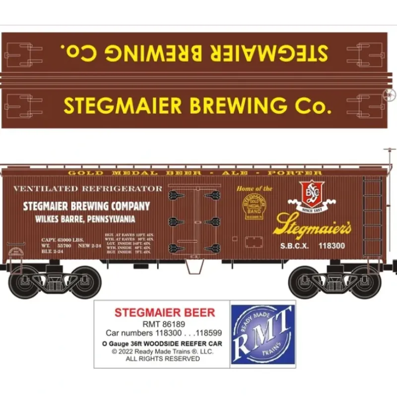 RMT 86189 O Stegmaier Beer Woodside Reefer - Model Train Junction: Quality Parts and Art Supplies Online