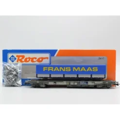 Roco 46360 HO Scale Dutch NS Trail Star Flat Car w/ Frans Maas Container LN/Box - Model Train Junction: Quality Parts and Art Supplies Online