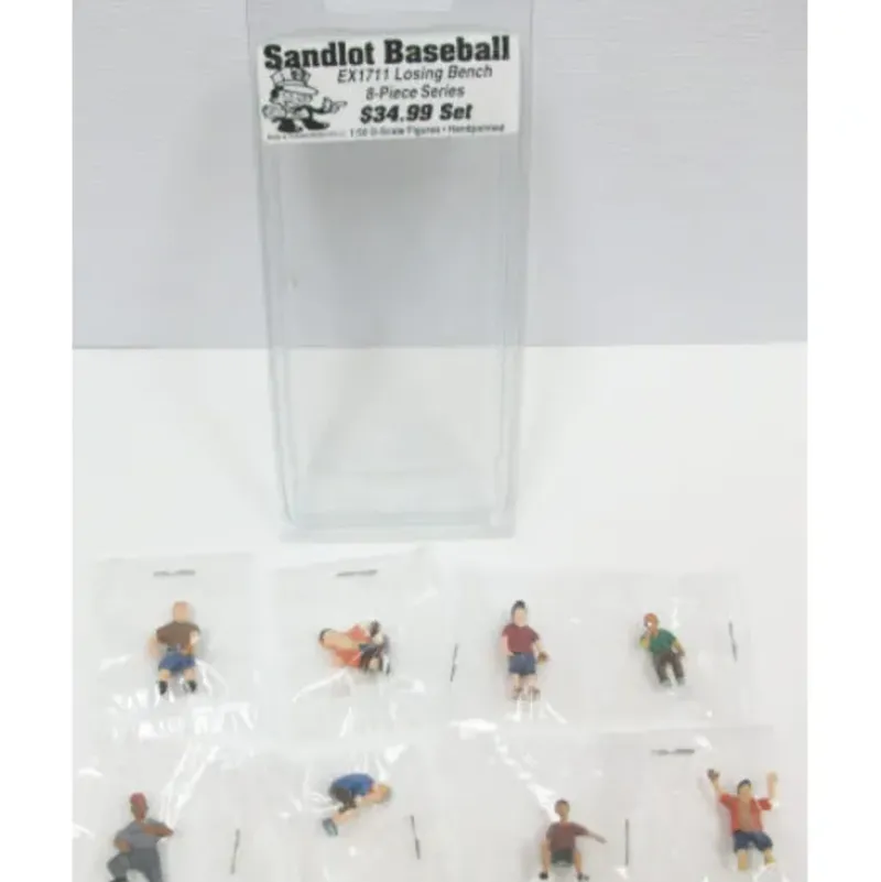 Trains*Sandlot Baseball EX1711 8-Piece Losing Bench Figures - Model Train Junction: Quality Parts and Art Supplies
