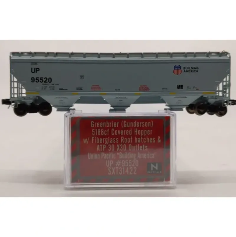 Scale Trains SXT31422 N Union Pacific Gunderson 5188 Covered Hopper Car #95520 LN/Box - Model Train Junction: Quality Parts and Art Supplies Discount