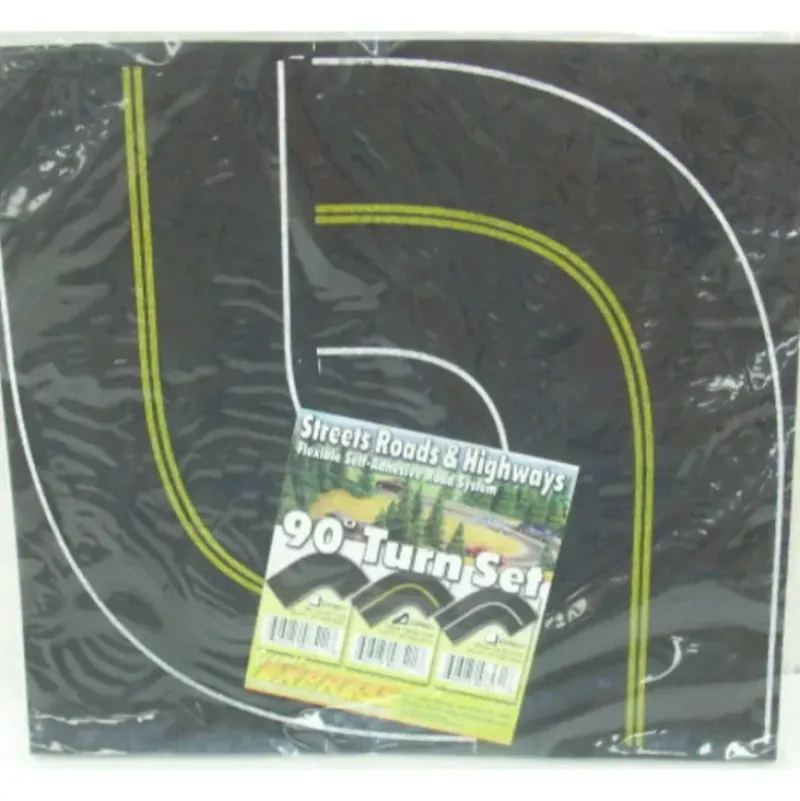 Scenic Express EXP8521 90 Degree Roadway Turn Set with Yellow Centerline - Model Train Junction: Quality Parts and Art Supplies Outlet