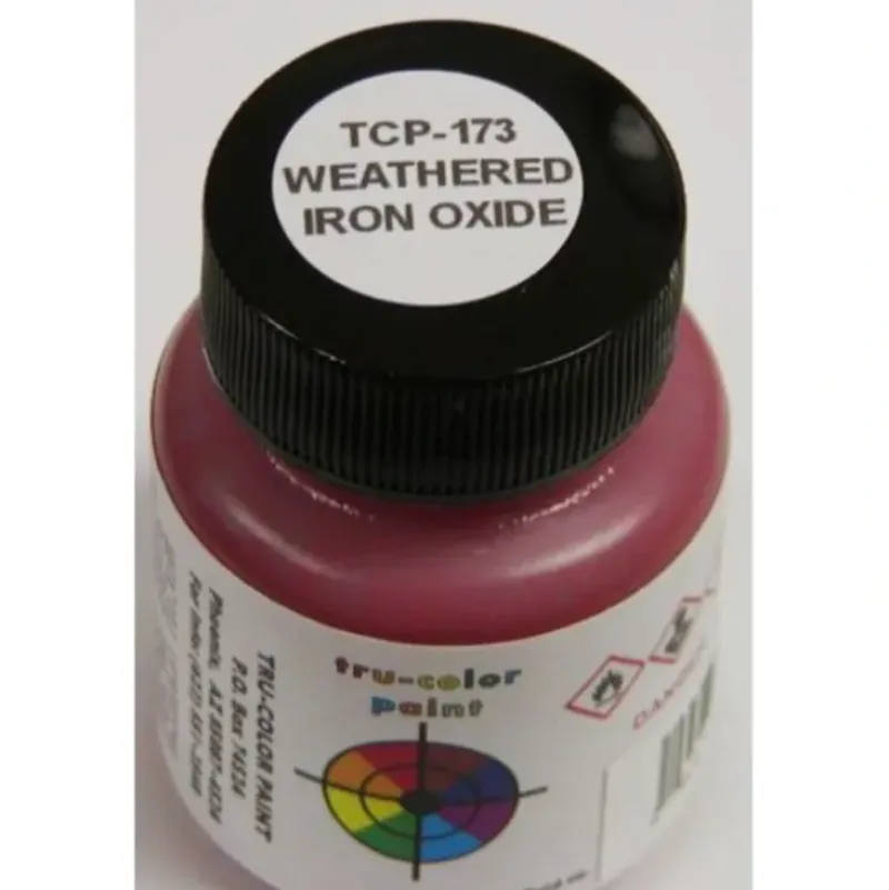 Tru-Color Paint, TCP-173, Air Brush Ready, Weathered Iron Oxide, Rust (Flat), 1oz - Model Train Junction: Quality Parts and Art Supplies Hot