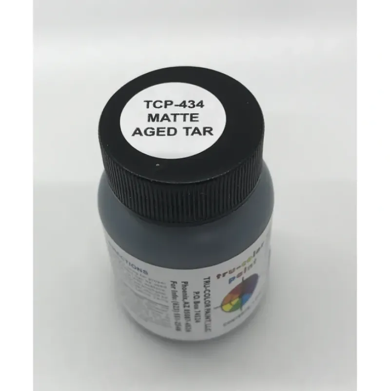 Tru-Color Paint, TCP-434, Air Brush Ready, MATTE-Aged Tar, 1 oz - Model Train Junction: Quality Parts and Art Supplies Online