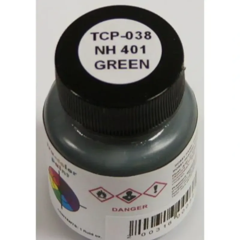 Tru-Color Paint, TCP-038, Airbrush Ready, New Haven 401 Green, 1 oz - Model Train Junction: Quality Parts and Art Supplies Best