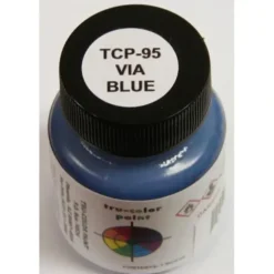 Tru-Color Paint, TCP-095, Airbrush Ready, VIA Blue, 1 oz - Model Train Junction: Quality Parts and Art Supplies Outlet