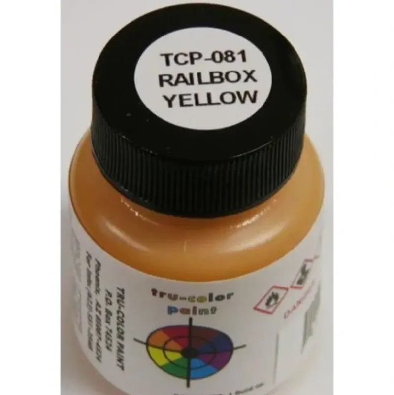 Tru-Color Paint, TCP-081, Airbrush Ready, RBOX Yellow, 1 oz - Model Train Junction: Quality Parts and Art Supplies New