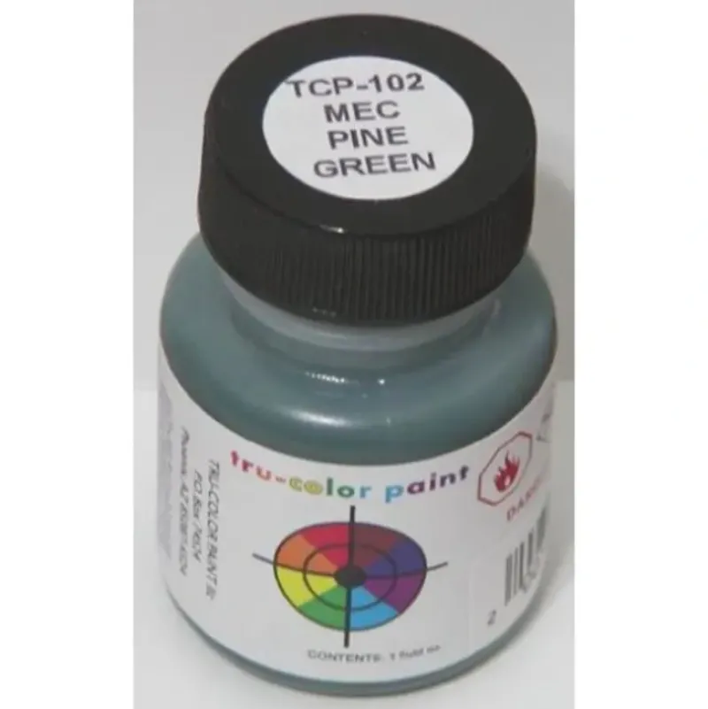 Tru-Color Paint, TCP-102, Airbrush Ready, Maine Central Pine Green, 1 oz - Model Train Junction: Quality Parts and Art Supplies Clearance
